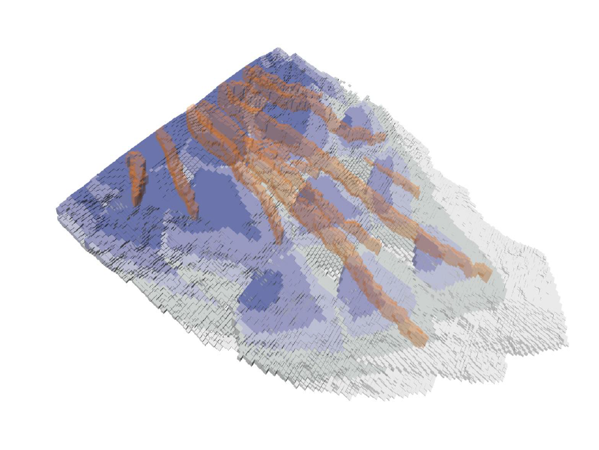 Example of a part of a turbidite lobe with facies.